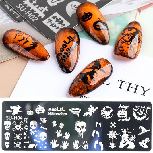 PLAQUE DE STAMPING HALLOWEEN - MOTIF 7