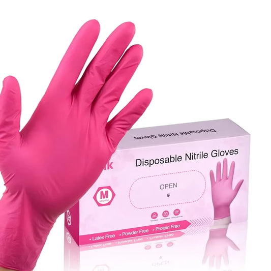 GUANTES NITRILO ROSA