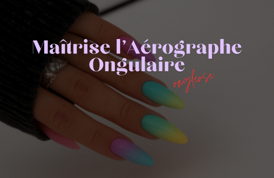 Dégradé pastel sur ongles en gel réalisé avec un aérographe nail art