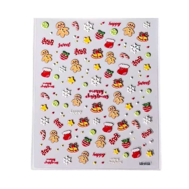NAIL ART STICKERS GINGY CHRISTMAS