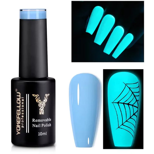 NEON FLUORESCENT BLUE GEL POLISH