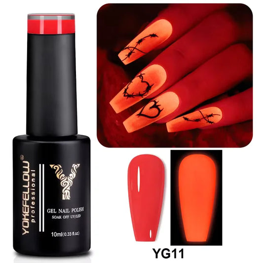 NEON FLUORESCENT RED GEL POLISH