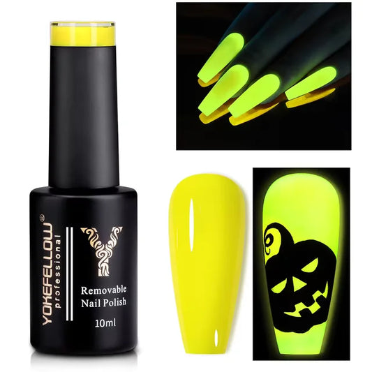 NEON FLUORESCENT YELLOW GEL POLISH